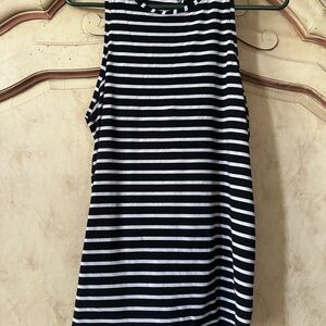 Lululemon Black/White Striped Sleeveless Tank with Open Back
